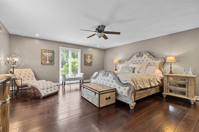 152 Devonwood Dr, Upper St Clair, PA 15241 - bedroom with wood finished floors, ceiling fan, recessed lighting, and baseboards