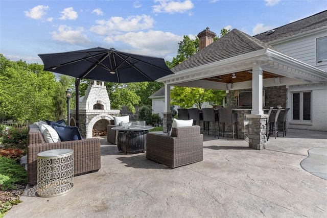 152 Devonwood Dr, Upper St Clair, PA 15241 - view of patio / terrace with a gazebo and exterior fireplace
