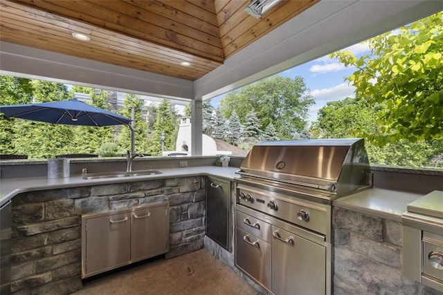 152 Devonwood Dr, Upper St Clair, PA 15241 - view of patio with a sink and an outdoor kitchen