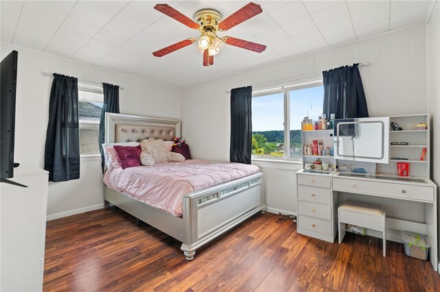 545 Ohio Ave, Midland Boro, PA 15059 - bedroom with multiple windows, wood finished floors, and ceiling fan