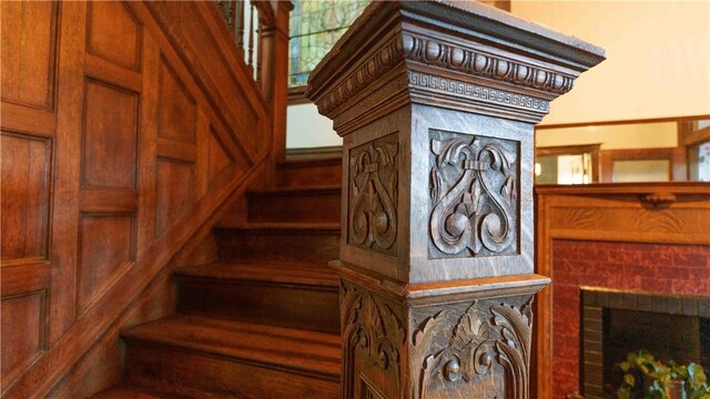 715 Chislett, East Liberty, PA 15206 - staircase featuring a fireplace