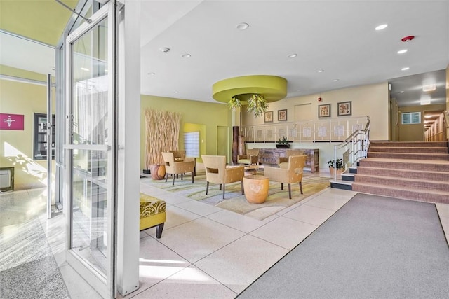 128 N Craig St Unit 415, Oakland, PA 15213 - building lobby with stairs and recessed lighting