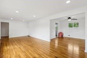 200 Edgewood Dr, Hopewell Twp Bea, PA 15001 - unfurnished room featuring wood finished floors, recessed lighting, and ceiling fan