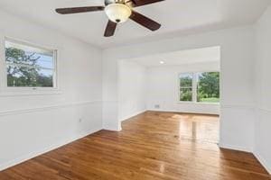 200 Edgewood Dr, Hopewell Twp Bea, PA 15001 - unfurnished room with wood finished floors and ceiling fan