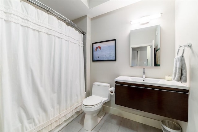 4707 Hatfield St, Lawrenceville, PA 15201 - bathroom with tile patterned floors, vanity, and a shower with curtain