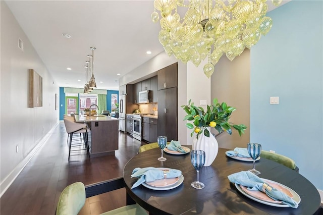4707 Hatfield St, Lawrenceville, PA 15201 - dining area with dark wood-style flooring and recessed lighting