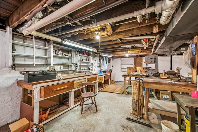 2554 Rte 259, Fairfield Twp, PA 15923 - unfinished below grade area featuring a workshop area