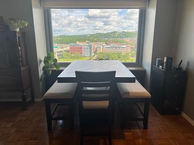320 Fort Duquesne Blvd Unit 18F, Downtown Pgh, PA 15222 - dining area with baseboards