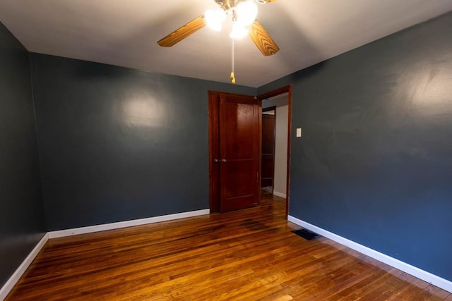 1153 Yanks Ln, South Park, PA 15236 - unfurnished room featuring a ceiling fan, wood finished floors, and baseboards