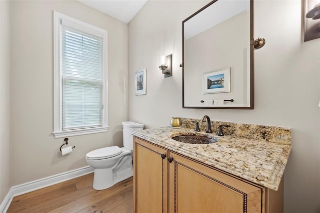 3602 Senate Ct, Adams Twp, PA 16059 - half bath featuring toilet, wood finished floors, vanity, and baseboards