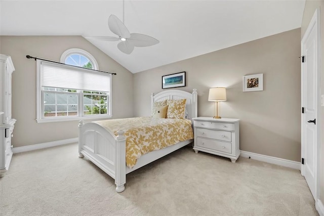 3602 Senate Ct, Adams Twp, PA 16059 - bedroom with lofted ceiling, light colored carpet, baseboards, and ceiling fan