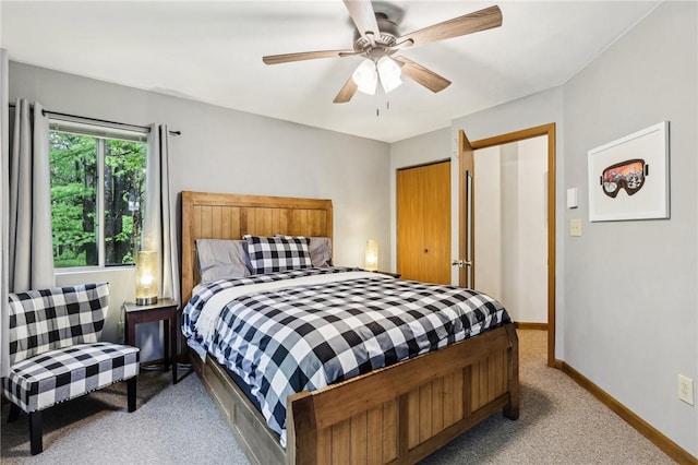 1630 Snowfield Way, Hidden Valley, PA 15502 - carpeted bedroom with baseboards and ceiling fan