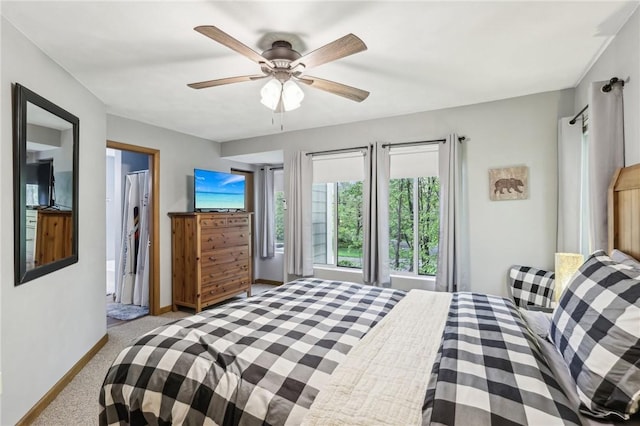 1630 Snowfield Way, Hidden Valley, PA 15502 - carpeted bedroom with baseboards, ceiling fan, a walk in closet, and a closet