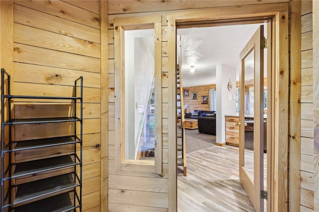1630 Snowfield Way, Hidden Valley, PA 15502 - entryway with wood walls and light wood-style flooring