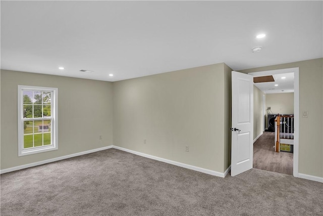 46 Terrace Rd, East Bethlehem, PA 15348 - carpeted spare room featuring recessed lighting, baseboards, and a smoke detector