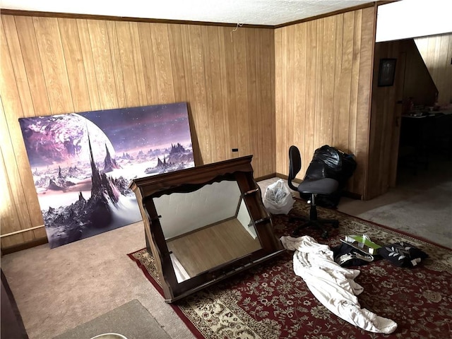 428 2nd St, Donora, PA 15033 - carpeted bedroom with wood walls