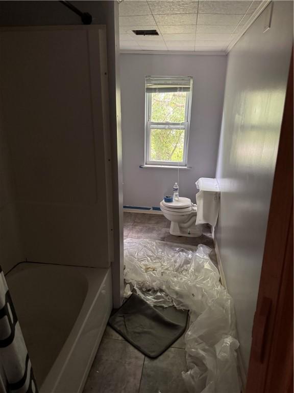 428 2nd St, Donora, PA 15033 - bathroom with toilet and tile patterned floors