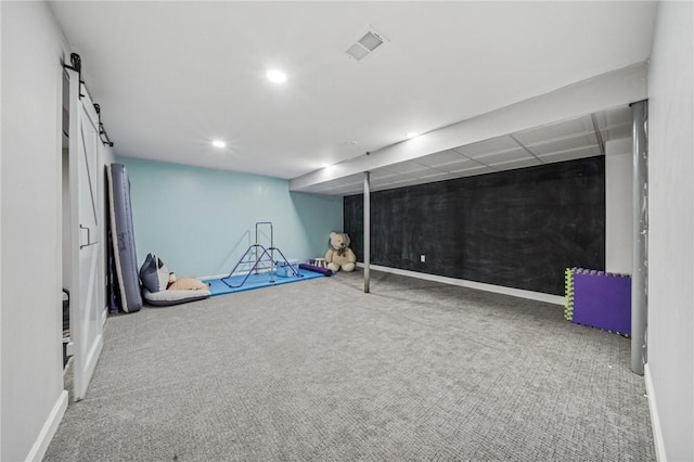 8426 David Dr, South Fayette, PA 15017 - recreation room with carpet flooring, baseboards, and recessed lighting
