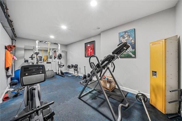 8426 David Dr, South Fayette, PA 15017 - exercise room featuring recessed lighting and baseboards