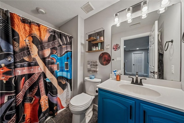 8426 David Dr, South Fayette, PA 15017 - full bathroom with toilet, vanity, tile patterned floors, baseboards, and a shower with curtain