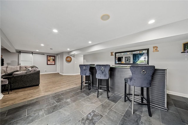 8426 David Dr, South Fayette, PA 15017 - indoor dry bar featuring recessed lighting and baseboards