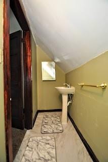 904 Mcclintock Ave, Washington Twp Fay, PA 15012 - corridor featuring lofted ceiling and baseboards