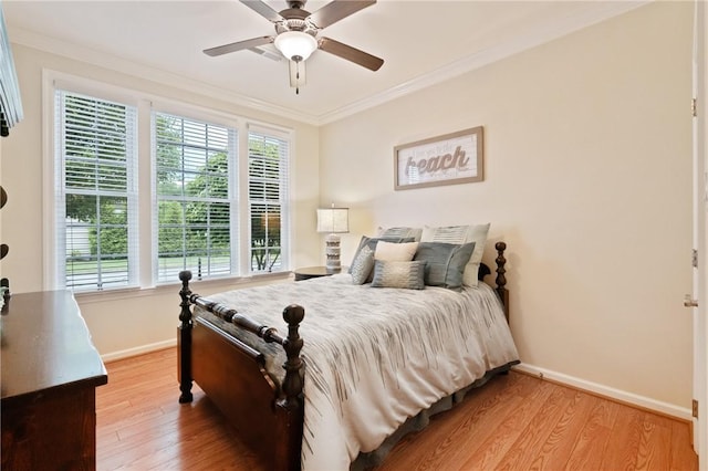 230 Patriot Ln, Economy, PA 15042 - bedroom featuring baseboards, crown molding, light wood finished floors, and multiple windows
