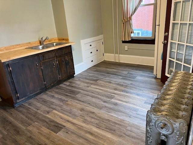 201 Thompson St, Latrobe, PA 15650 - bathroom with wood finished floors, baseboards, and vanity