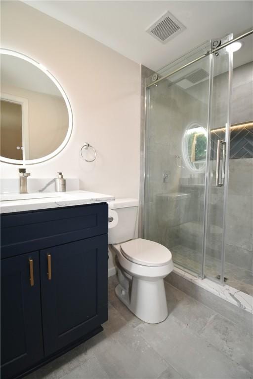 4 Brentwood Dr, Kennedy Twp, PA 15136 - bathroom with vanity, toilet, and a shower stall