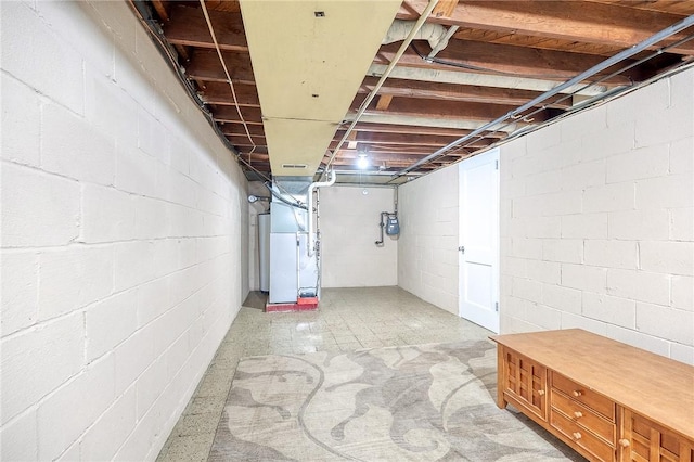 1566 Greentree Rd, Scott Twp Sal, PA 15220 - unfinished below grade area with gas meter, concrete block wall, and heating unit