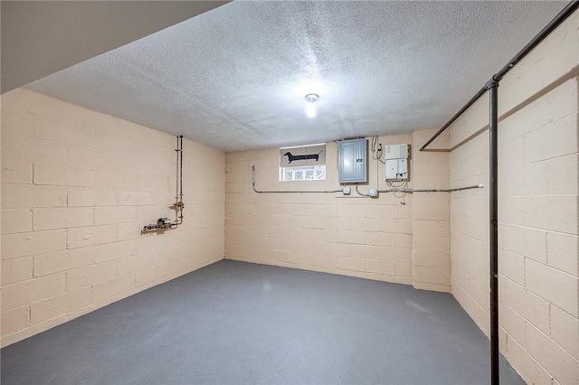 1566 Greentree Rd, Scott Twp Sal, PA 15220 - below grade area featuring electric panel, a textured ceiling, and concrete block wall