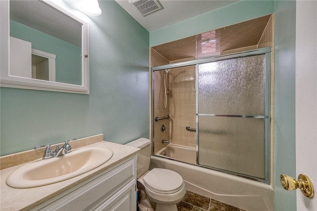 1566 Greentree Rd, Scott Twp Sal, PA 15220 - bathroom with toilet, bath / shower combo with glass door, and vanity