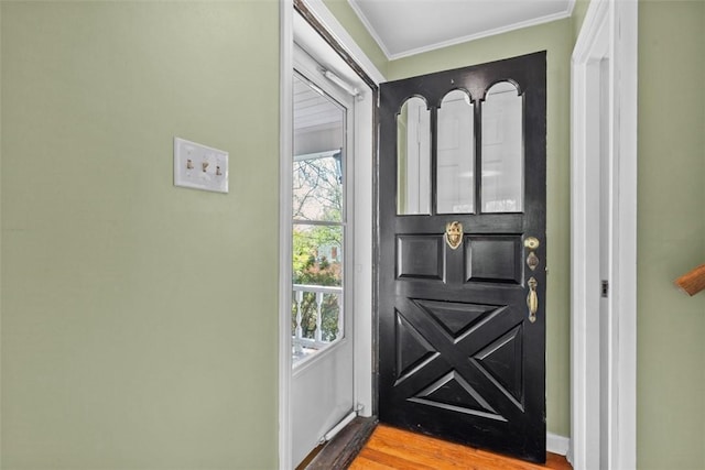 1509 Walnut St, Edgewood, PA 15218 - entryway with ornamental molding and wood finished floors