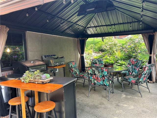 1050 Overlook Dr N, Franklin Twp, PA 15301 - view of patio / terrace featuring a gazebo, outdoor dining area, and an outdoor bar
