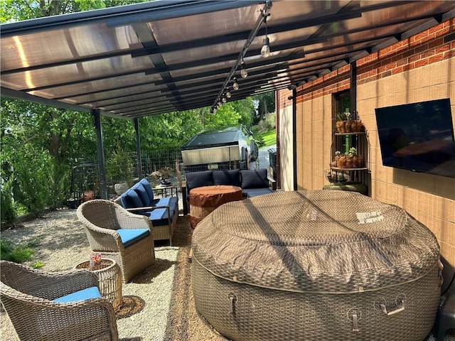 1050 Overlook Dr N, Franklin Twp, PA 15301 - view of patio featuring an outdoor living space