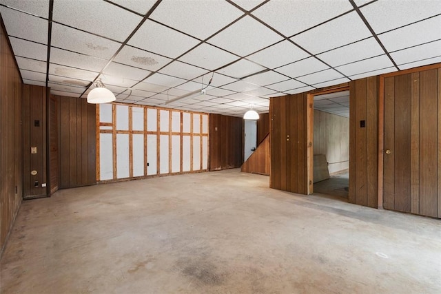 724 Camp Meeting Rd, Bell Acres, PA 15143 - finished below grade area featuring stairway, wooden walls, and a paneled ceiling