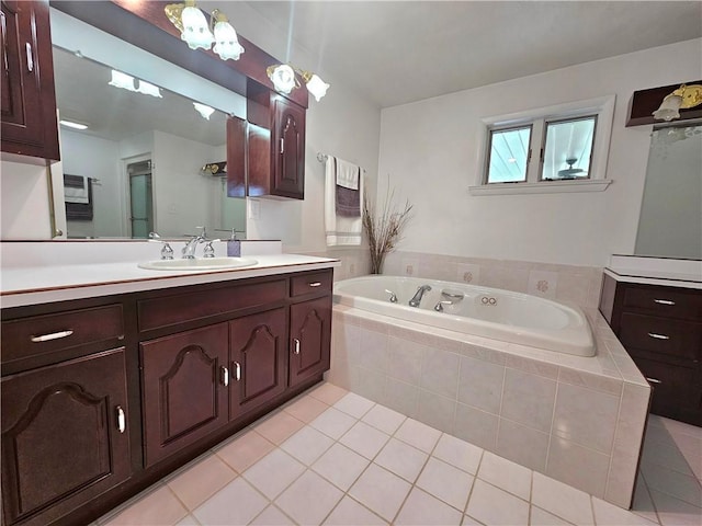 2977 Clay Pike, Sewickley Twp, PA 15678 - full bathroom with tile patterned flooring, vanity, and a garden tub