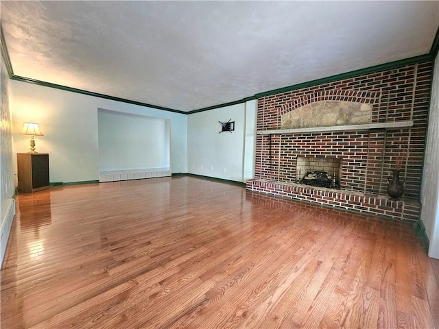 2977 Clay Pike, Sewickley Twp, PA 15678 - unfurnished living room featuring wood finished floors, baseboards, and ornamental molding