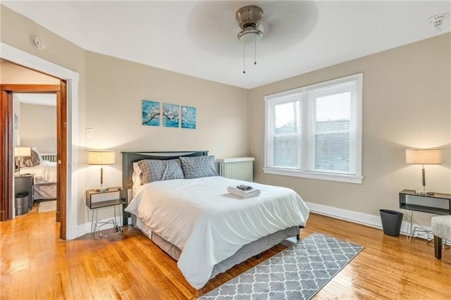 901 Ross Ave, Wilkinsburg, PA 15221 - bedroom featuring wood finished floors, baseboards, and a ceiling fan