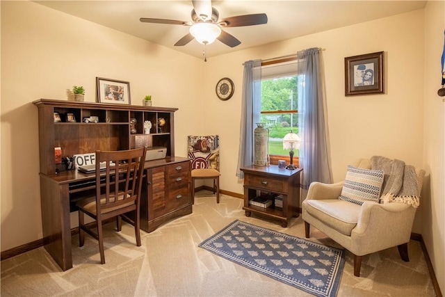 240 Lindsay Rd, Jackson Twp But, PA 16063 - office with light colored carpet, ceiling fan, and baseboards