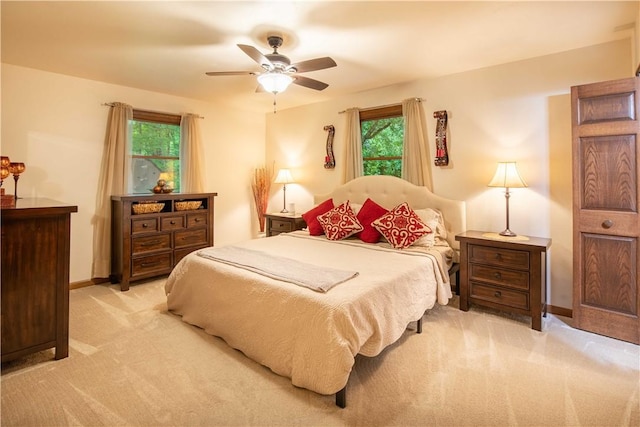 240 Lindsay Rd, Jackson Twp But, PA 16063 - bedroom with light carpet, baseboards, and a ceiling fan