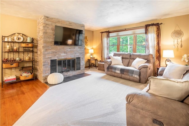 240 Lindsay Rd, Jackson Twp But, PA 16063 - living area with a fireplace and wood finished floors