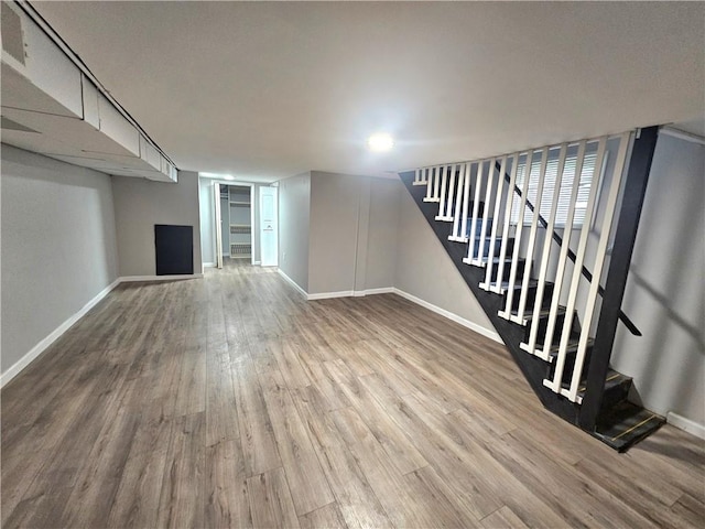 418 Short St, Donora, PA 15033 - unfurnished living room with stairs and wood finished floors