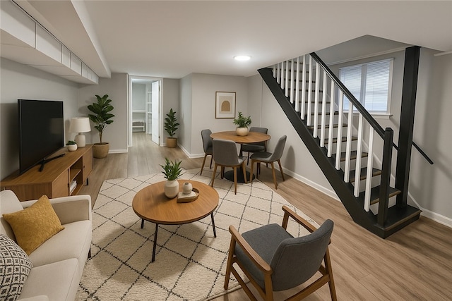 418 Short St, Donora, PA 15033 - living area featuring stairway and light wood-style floors