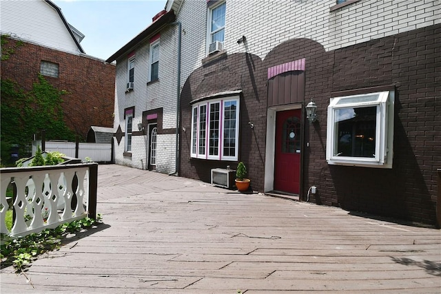 108 Locust St, Mount Oliver, PA 15210 - wooden terrace with cooling unit