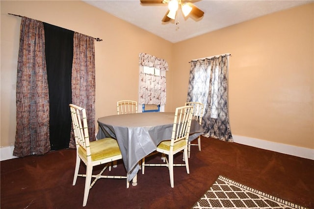 108 Locust St, Mount Oliver, PA 15210 - carpeted dining room with ceiling fan and baseboards