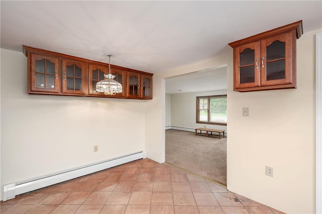 306 N Rd, Franklin Twp But, PA 16001 - unfurnished dining area with baseboard heating and light carpet