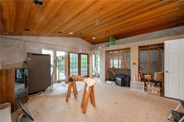 306 N Rd, Franklin Twp But, PA 16001 - dining area with vaulted ceiling, wooden ceiling, and healthy amount of natural light