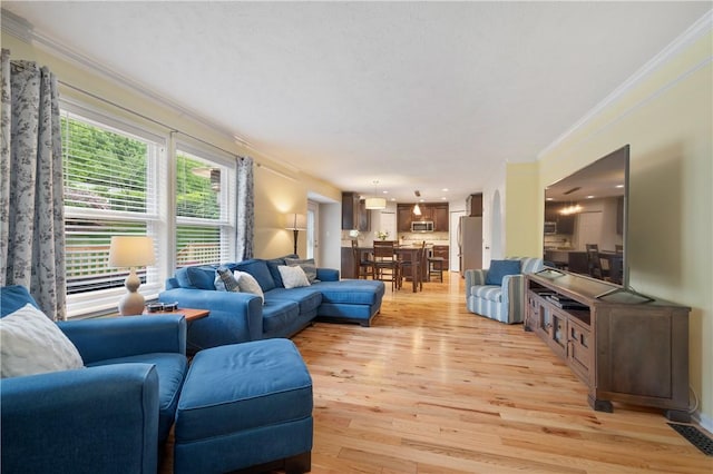 205 Emily Dr, Cranberry Twp, PA 16066 - living room with crown molding and light wood-type flooring