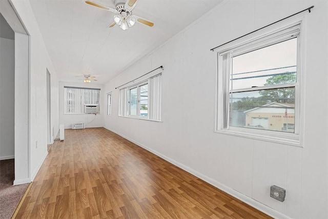 4072 Jordan St, South Heights, PA 15081 - spare room with ceiling fan, cooling unit, light wood finished floors, and baseboards